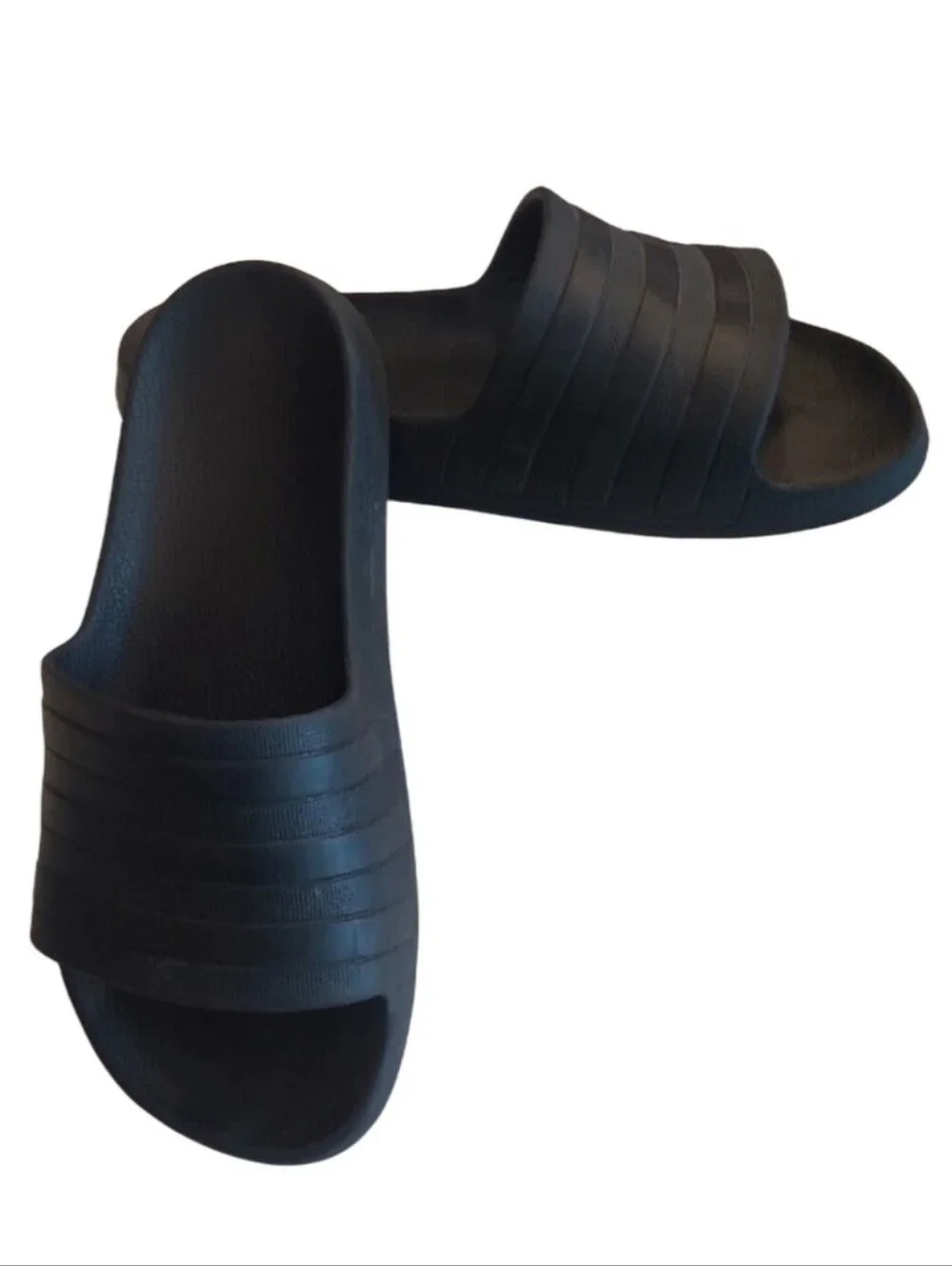 Adidas Unisex Slide Sandals Textured Strap Slip On Open Toe Comfort